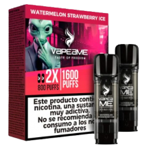 Vapeador Desechable Vapeame Kit Recambio 2P 800 Usos Con Nicotina 2% Sabor Watermelon Strawberry Ice / Sandia Fresa Refrescante