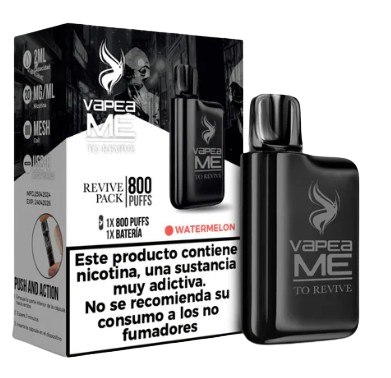 Vapeador Desechable Vapeame Revive Pack 800 Usos Con Nicotina 2% Sabor Watermelon / Sandia