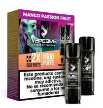 Vapeador Desechable Vapeame Kit Recambio 2P 800 Usos Con Nicotina 2% Sabor Mango Passion Fruit / Mango Maracuya