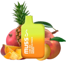 Vapeador Desechable Muss Cube 800 Usos Con Nicotina 2% Sabor Pineapple Peach Mango/Pia Melocotn Mango