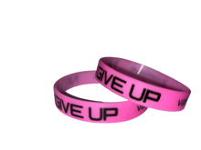 Brazaletes publicitarios Never Give Up de Vapeadores Vapeame