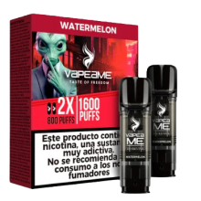 Vapeador Desechable Vapeame Kit Recambio 2P 800 Usos Con Nicotina 2% Sabor Watermelon Ice / Sandia Refrescante