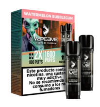 Vapeador Desechable Vapeame Kit Recambio 2P 800 Usos Con Nicotina 2% Sabor Watermelon Bubblegum / Chicle de Sandia