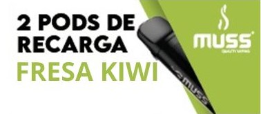 Vapeador Desechable Muss Marmol Pro Kit Recambio 2P 700 Usos Con Nicotina 2% Sabor Fresa Kiwi