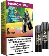 Vapeador Desechable Vapeame Kit Recambio 2P 1000 Usos Con Nicotina 2% Sabor Dragon Fruit / Pitaya