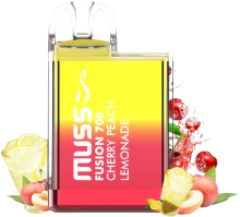 Vapeador Desechable Muss Fusin 700 Usos Con Nicotina 2% Sabor Cherry Peach Lemonade / Limonada de Cereza y Melocotn