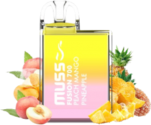 Vapeador Desechable Muss Fusin 700 Usos Con Nicotina 2% Sabor Peach Mango Pineapple / Melocotn Mango Pia