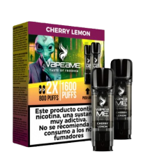 Vapeador Desechable Vapeame Kit Recambio 2P 800 Usos Con Nicotina 2% Sabor Cherry Lemon / Cereza Limon