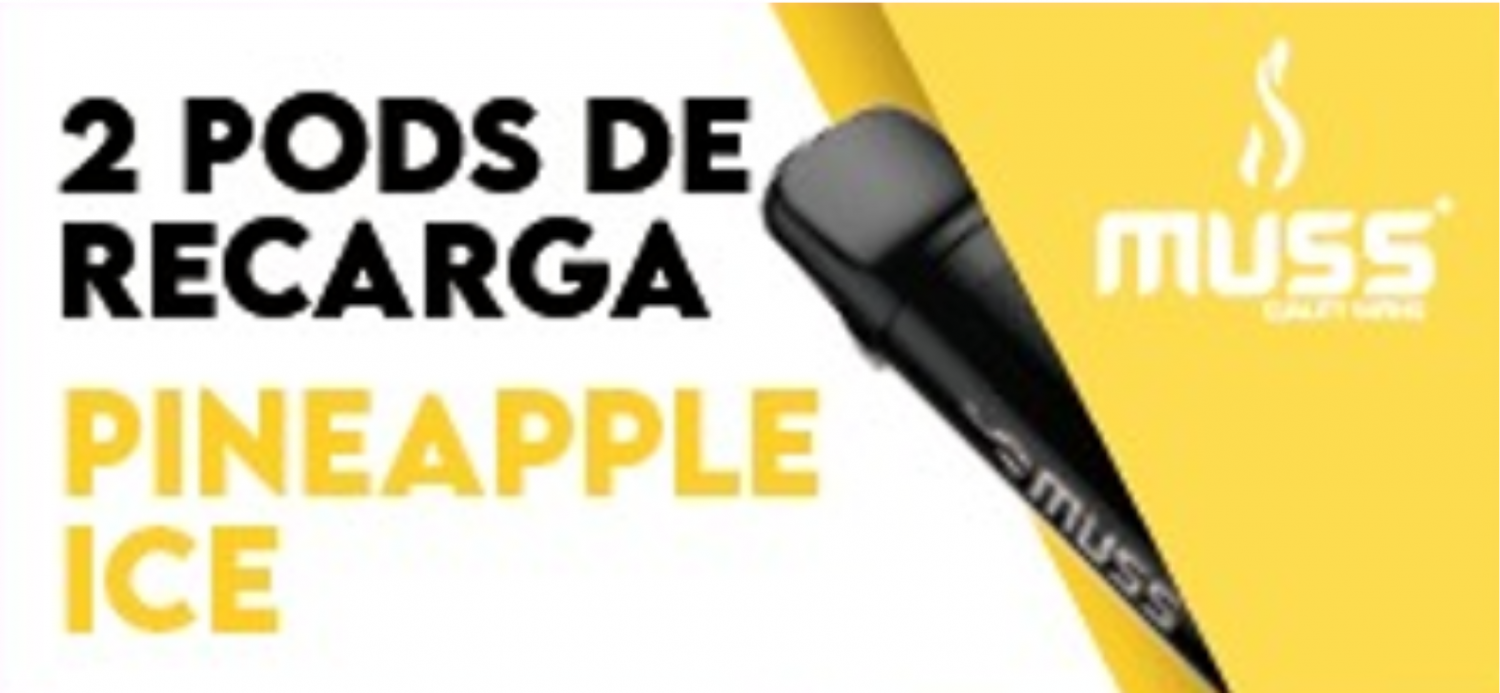 Vapeador Desechable Muss Marmol Pro Kit Recambio 2P 700 Usos Con Nicotina 2% Sabor Piña Helada